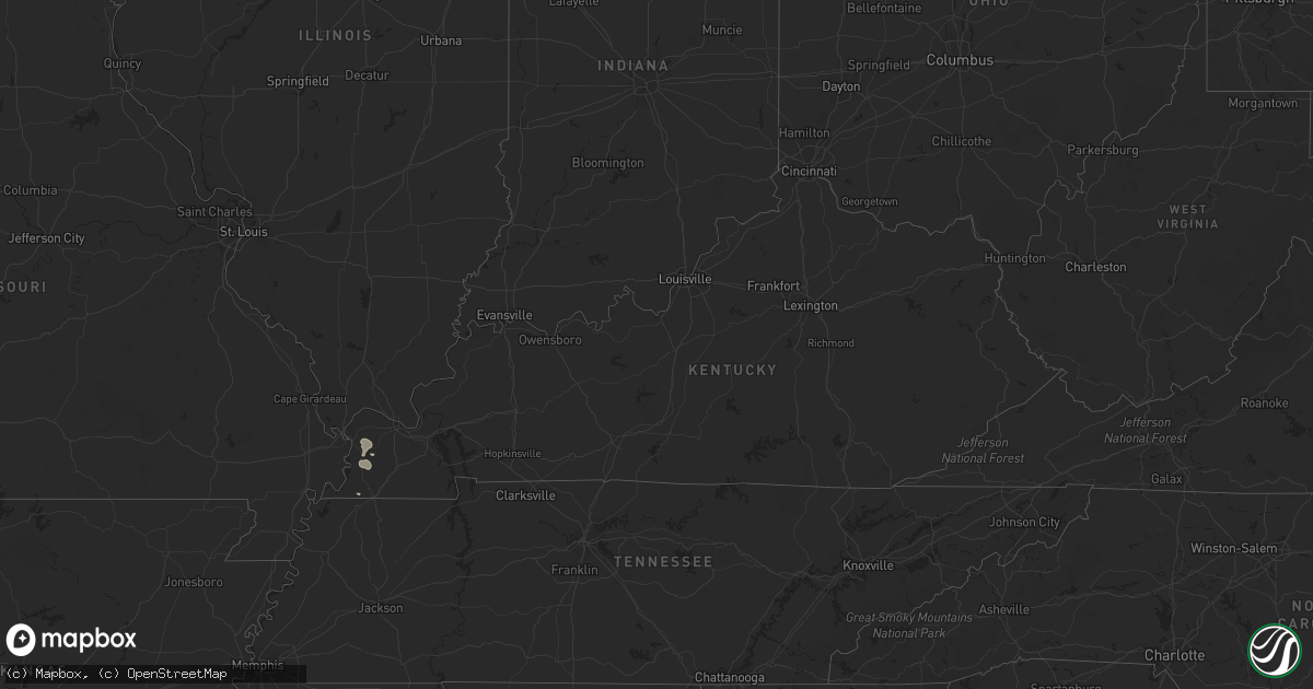 Hail map in Kentucky on July 19, 2023