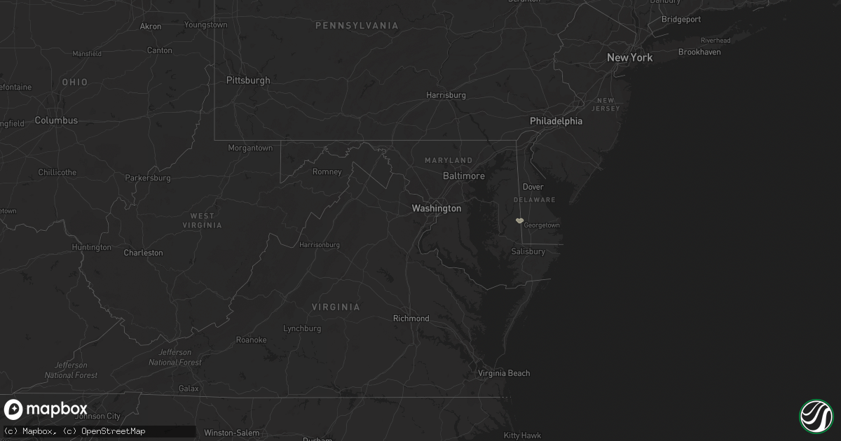 Hail map in Maryland on July 19, 2023