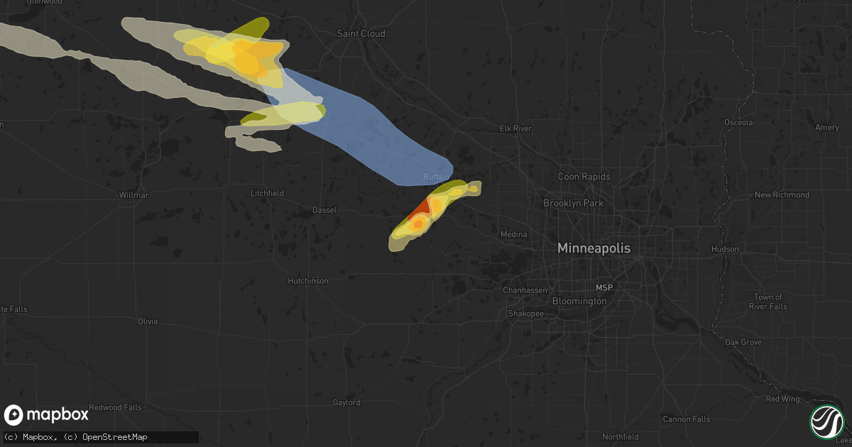 Hail map in Montrose, MN on July 19, 2023