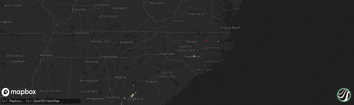 Hail map in North Carolina on July 19, 2023