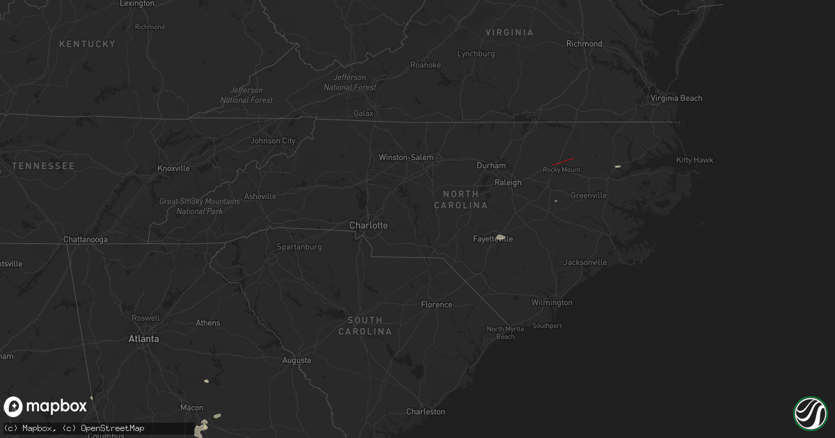 Hail map in North Carolina on July 19, 2023