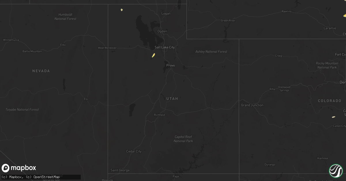 Hail map in Utah on July 19, 2023