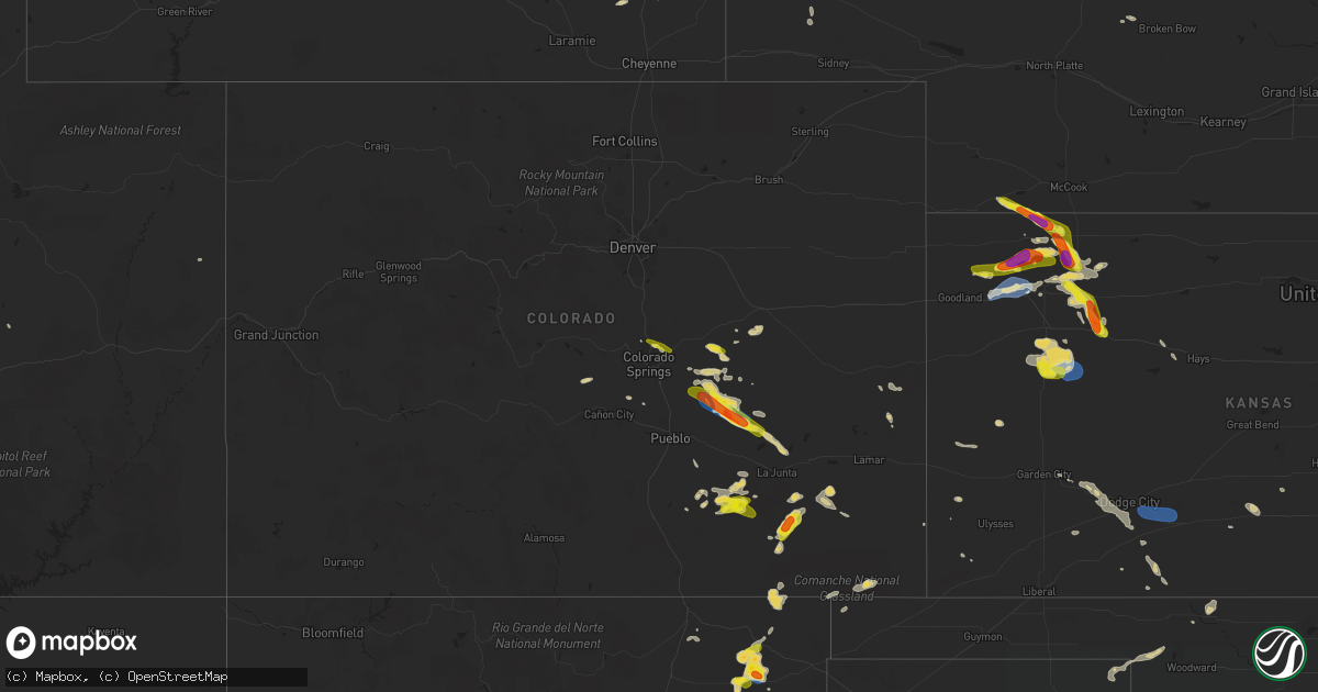 Hail map on July 19, 2023
