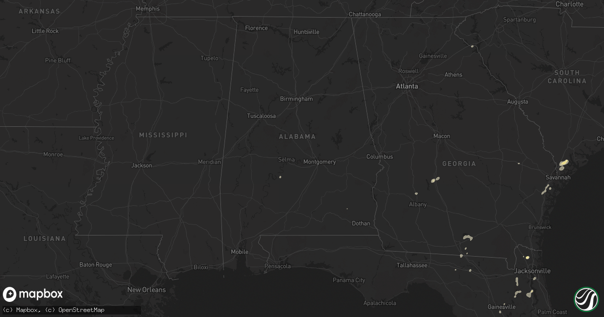 Hail map in Alabama on July 19, 2024