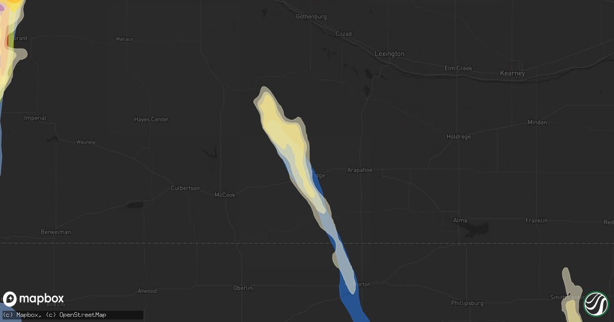 Hail map in Cambridge, NE on July 19, 2024