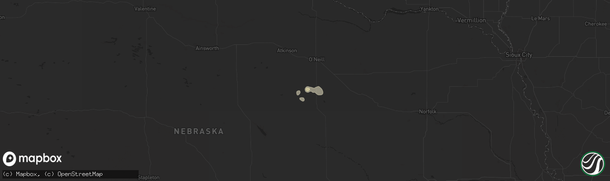 Hail map in Chambers, NE on July 19, 2024