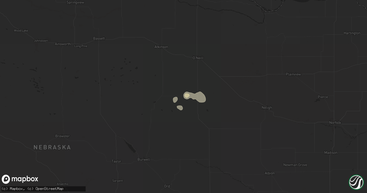 Hail map in Chambers, NE on July 19, 2024