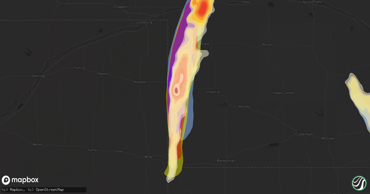 Hail map in Champion, NE on July 19, 2024