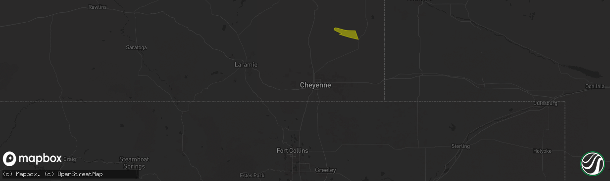 Hail map in Cheyenne, WY on July 19, 2024