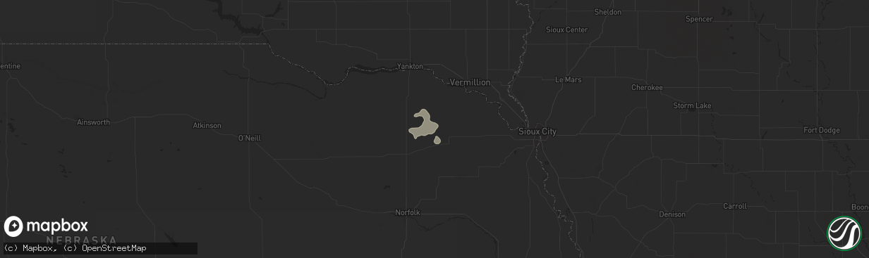 Hail map in Coleridge, NE on July 19, 2024