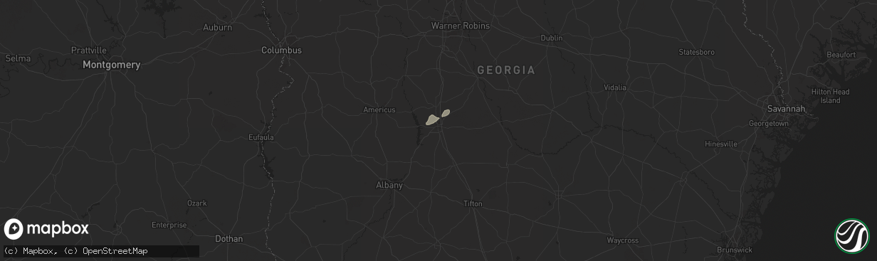 Hail map in Cordele, GA on July 19, 2024