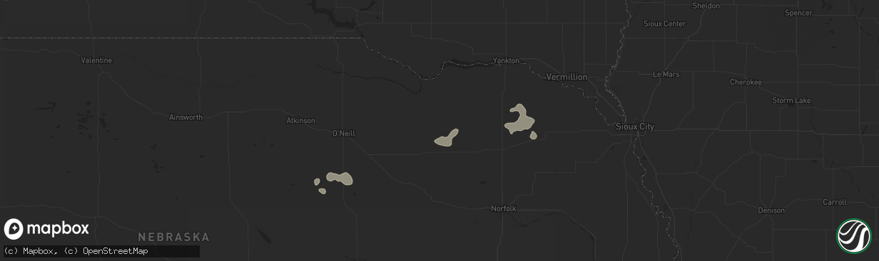 Hail map in Creighton, NE on July 19, 2024