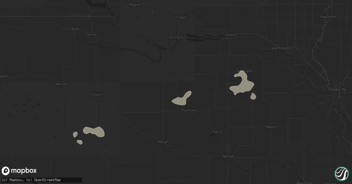 Hail map in Creighton, NE on July 19, 2024