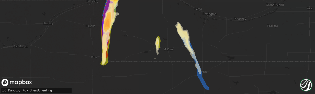 Hail map in Culbertson, NE on July 19, 2024