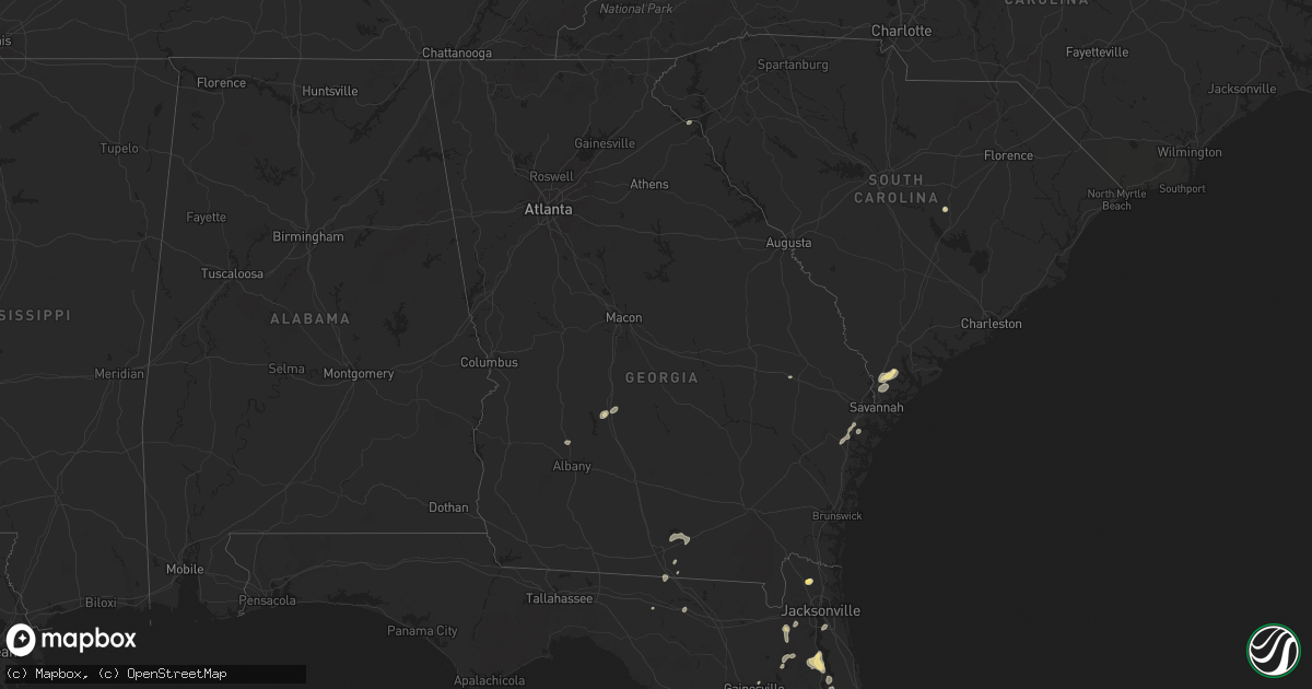 Hail map in Georgia on July 19, 2024
