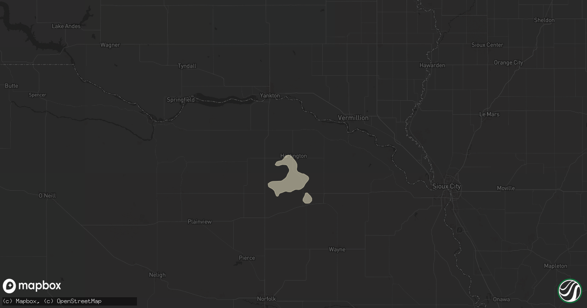 Hail map in Hartington, NE on July 19, 2024