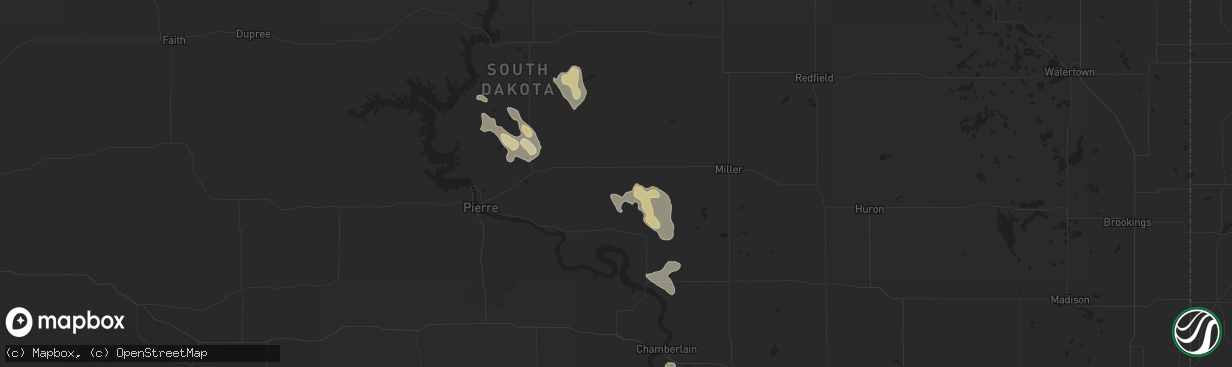 Hail map in Holabird, SD on July 19, 2024