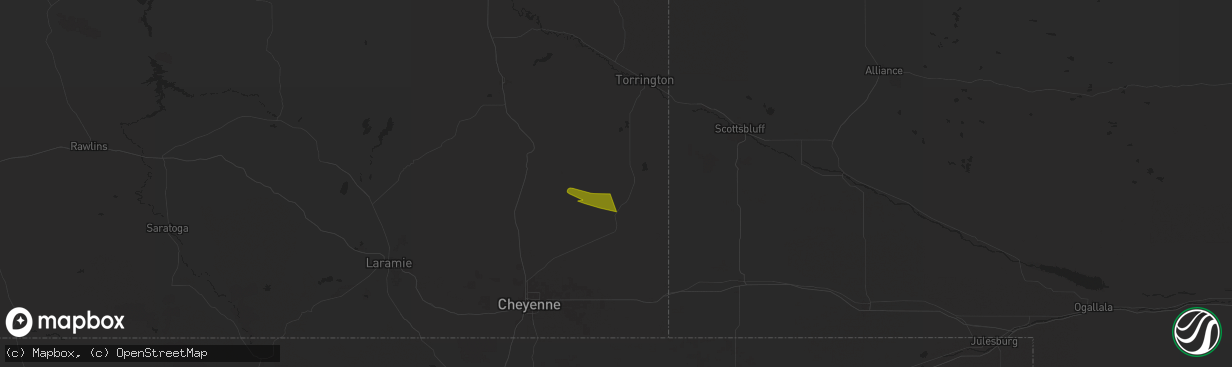 Hail map in Lagrange, WY on July 19, 2024