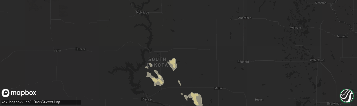 Hail map in Lebanon, SD on July 19, 2024