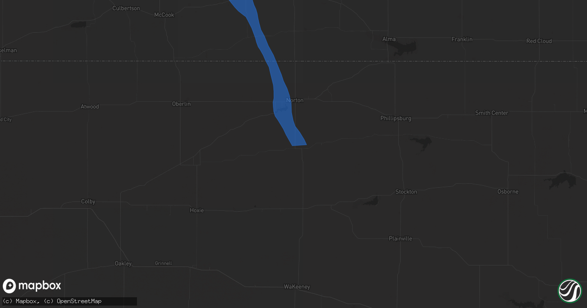 Hail map in Lenora, KS on July 19, 2024