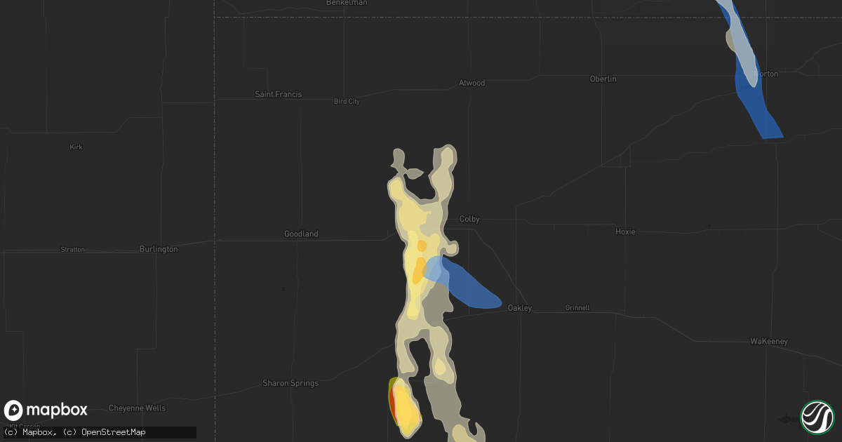 Hail map in Levant, KS on July 19, 2024