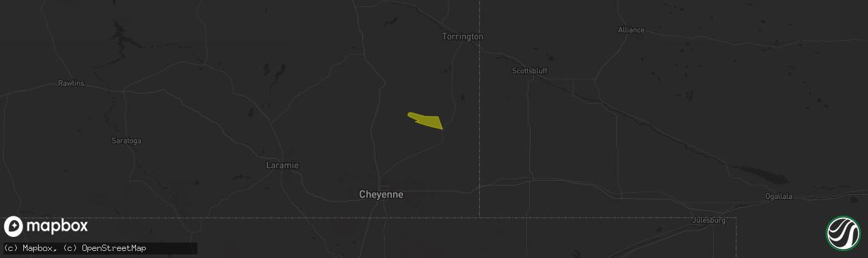 Hail map in Meriden, WY on July 19, 2024