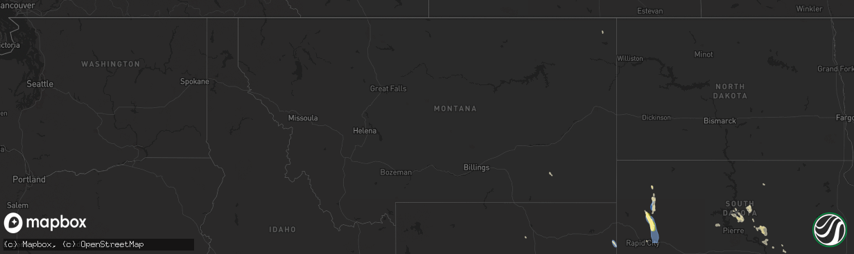 Hail map in Montana on July 19, 2024