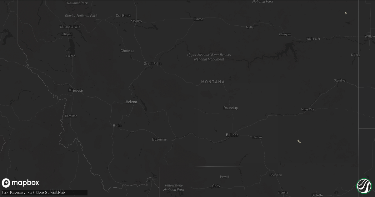 Hail map in Montana on July 19, 2024