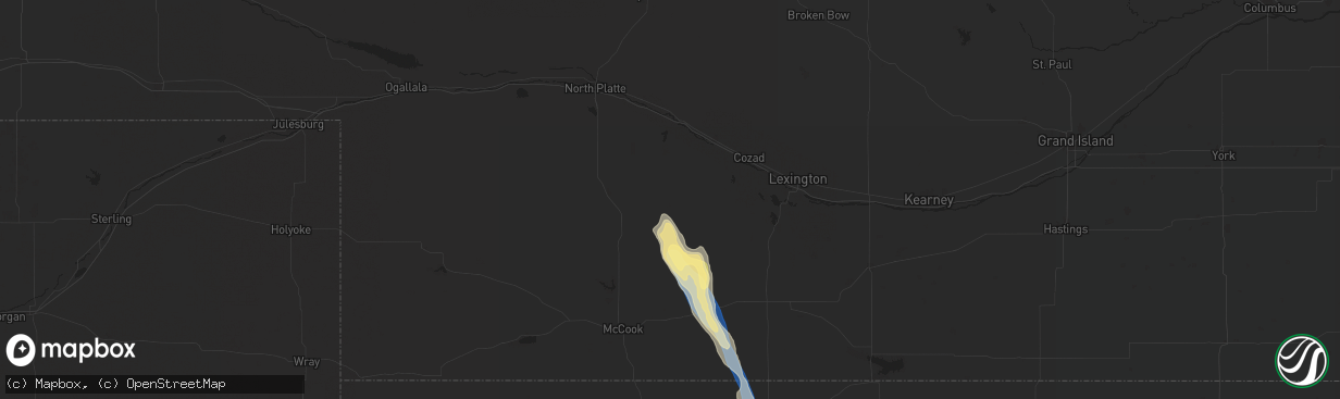 Hail map in Moorefield, NE on July 19, 2024