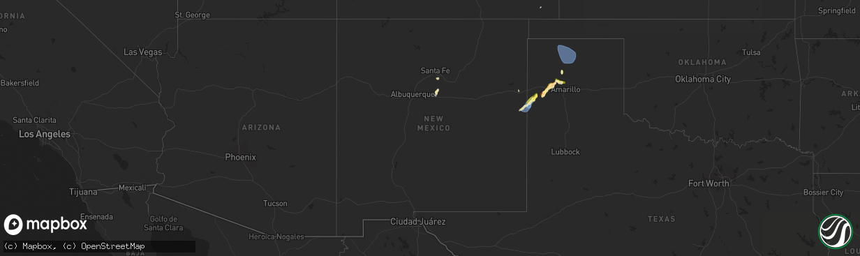 Hail map in New Mexico on July 19, 2024