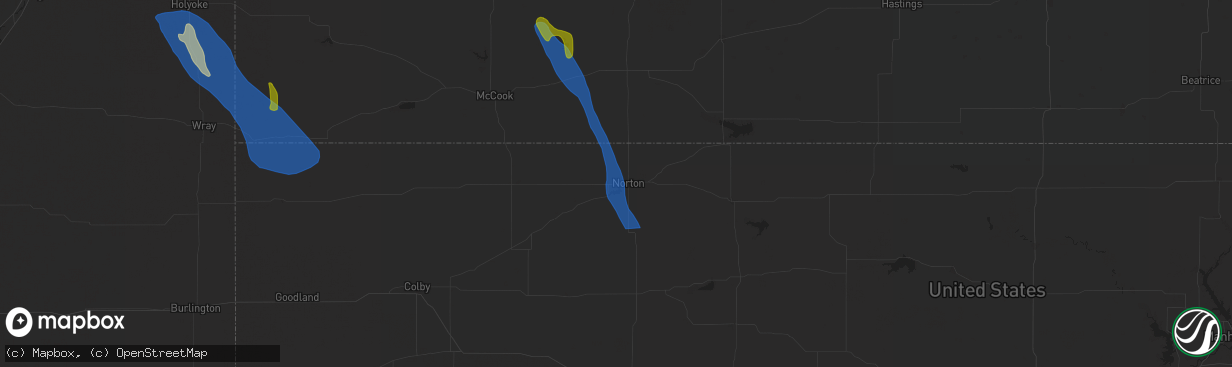 Hail map in Norton, KS on July 19, 2024