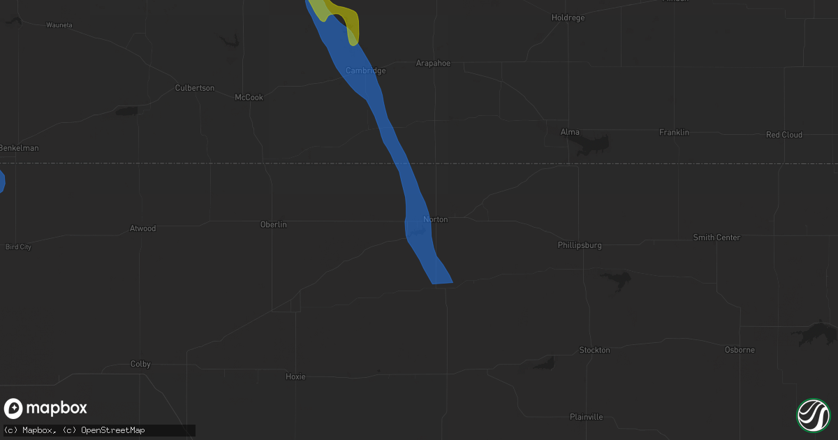 Hail map in Norton, KS on July 19, 2024