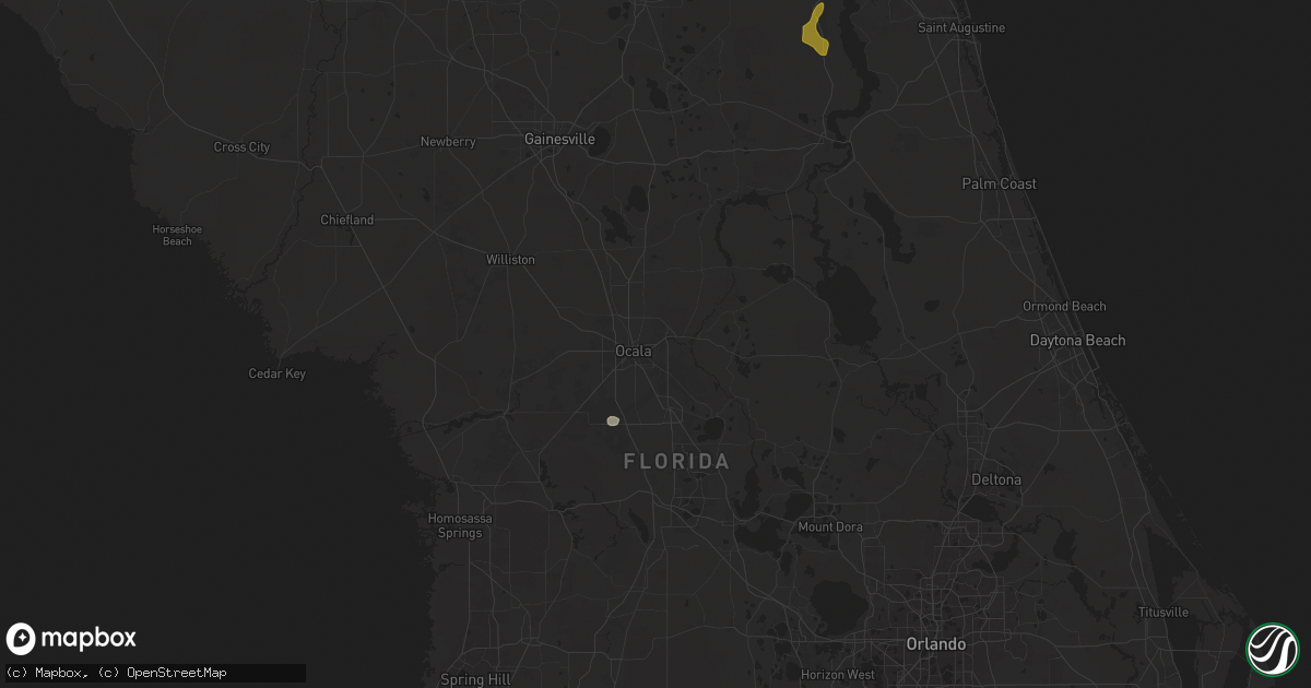 Hail map in Ocala, FL on July 19, 2024