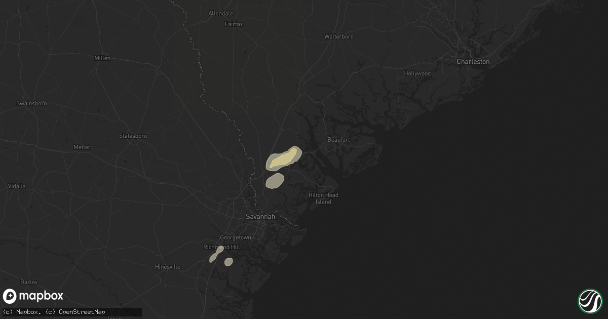 Hail map in Okatie, SC on July 19, 2024