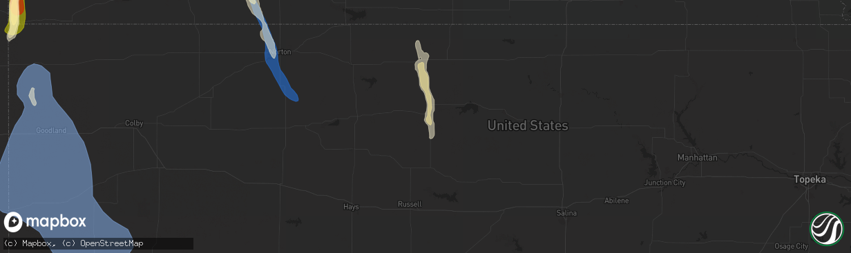 Hail map in Osborne, KS on July 19, 2024