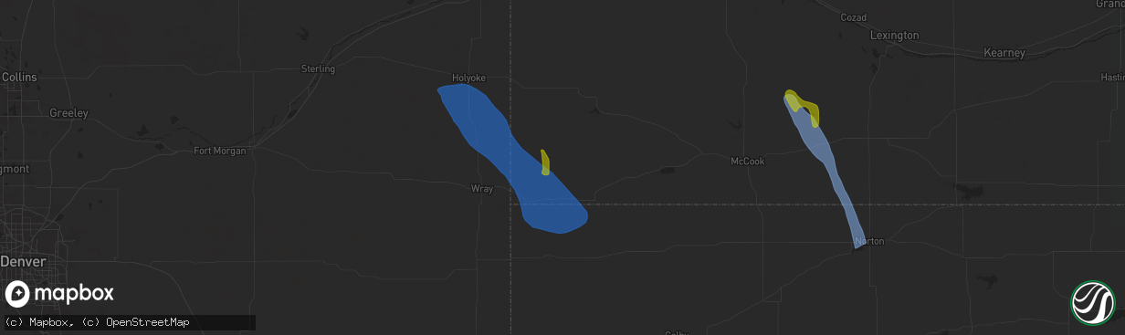 Hail map in Parks, NE on July 19, 2024