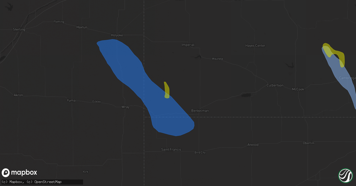 Hail map in Parks, NE on July 19, 2024