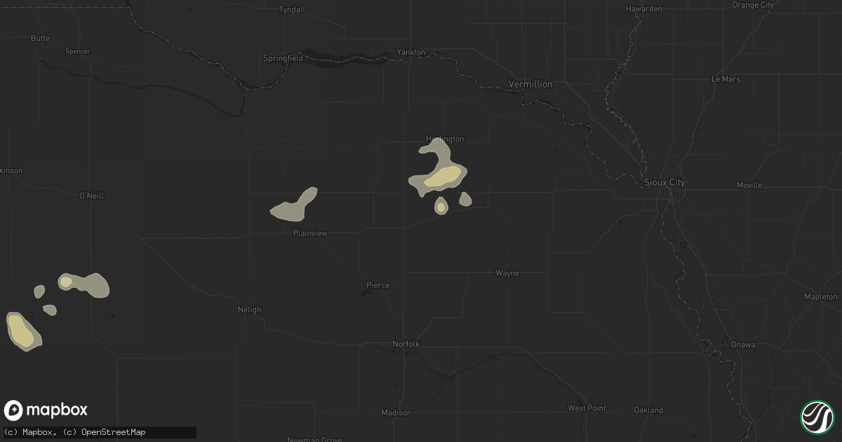 Hail map in Randolph, NE on July 19, 2024