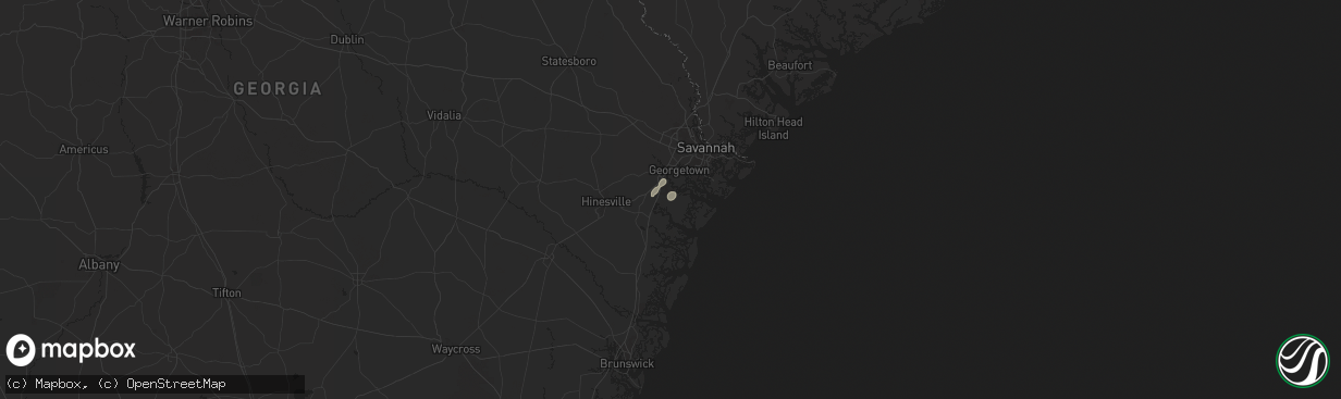 Hail map in Richmond Hill, GA on July 19, 2024