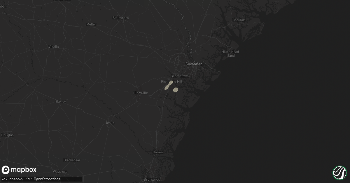 Hail map in Richmond Hill, GA on July 19, 2024