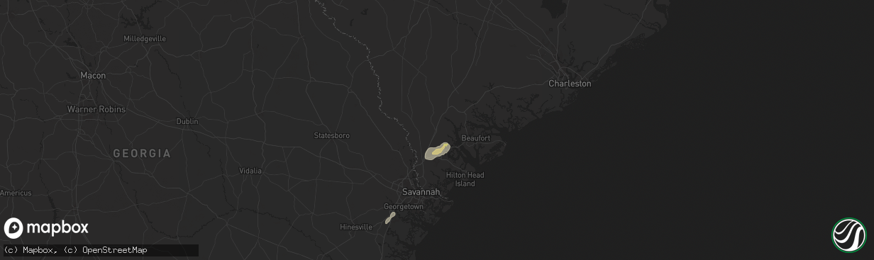 Hail map in Ridgeland, SC on July 19, 2024