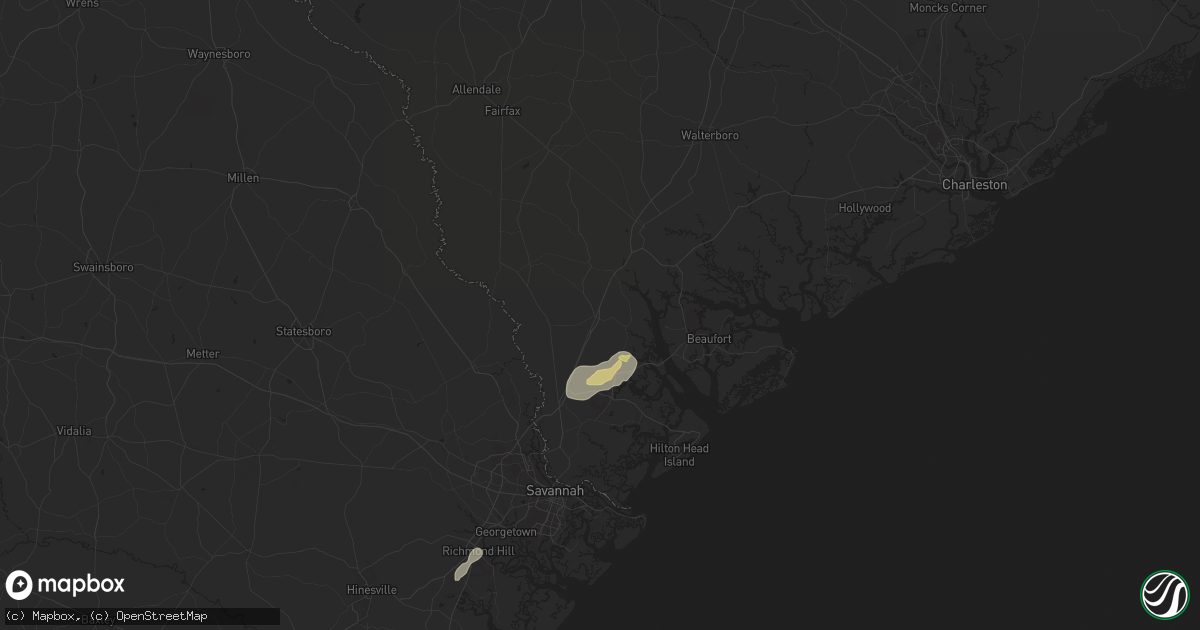 Hail map in Ridgeland, SC on July 19, 2024