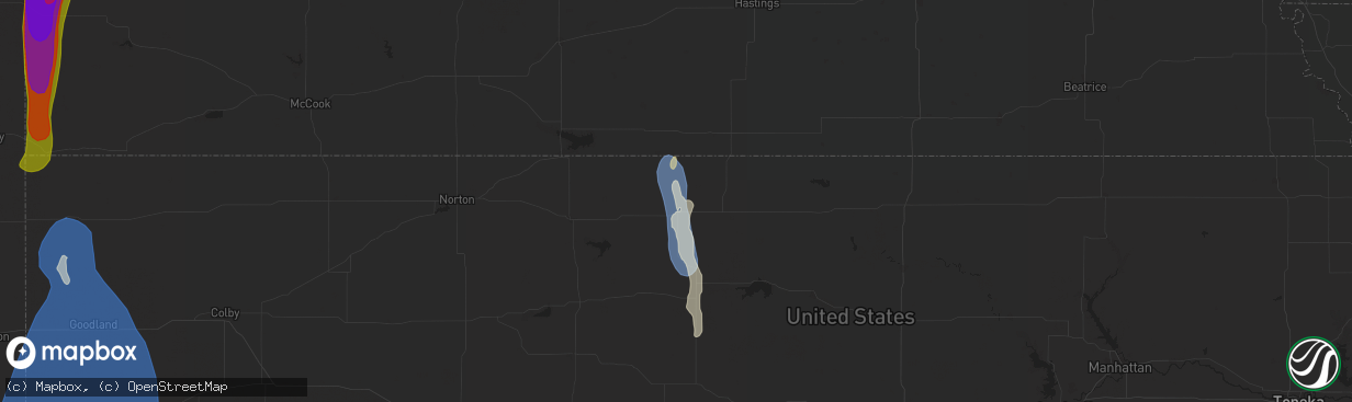 Hail map in Smith Center, KS on July 19, 2024