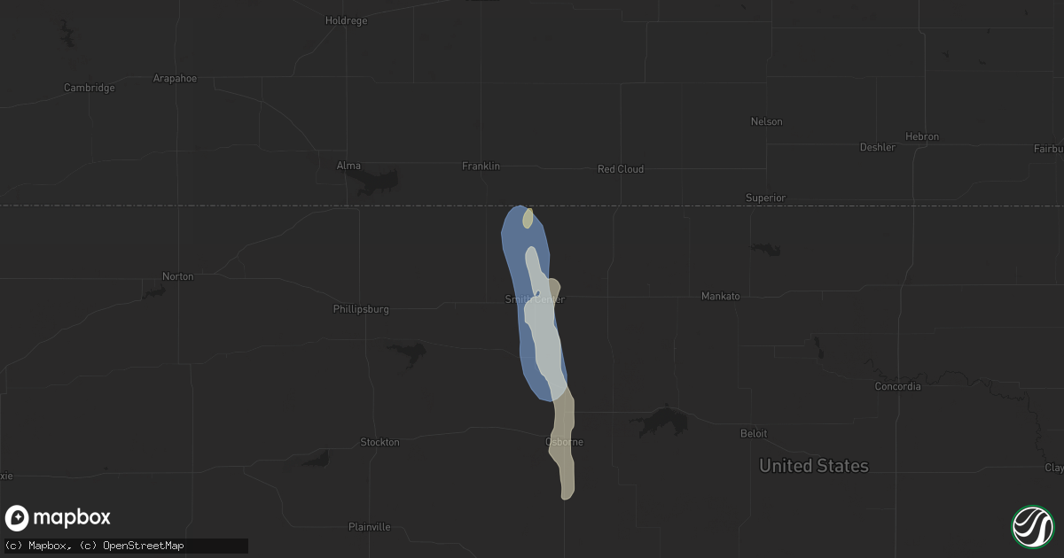Hail map in Smith Center, KS on July 19, 2024