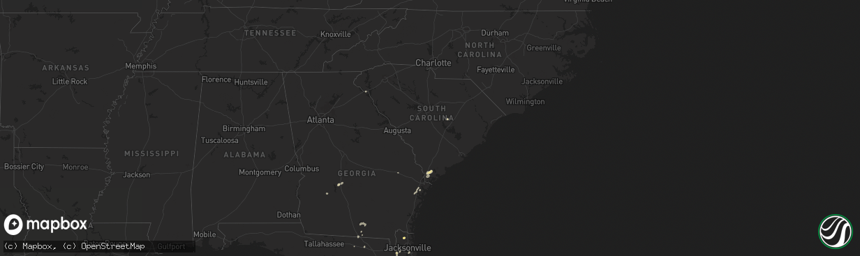 Hail map in South Carolina on July 19, 2024