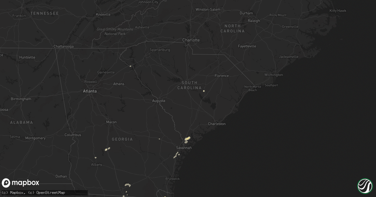 Hail map in South Carolina on July 19, 2024