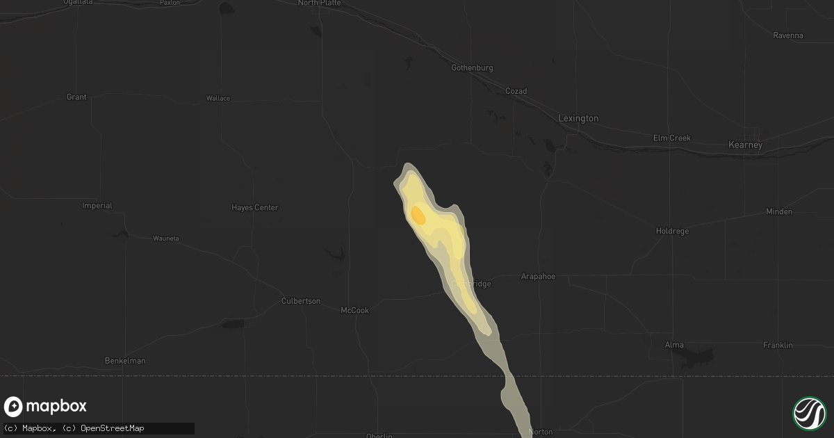 Hail map in Stockville, NE on July 19, 2024