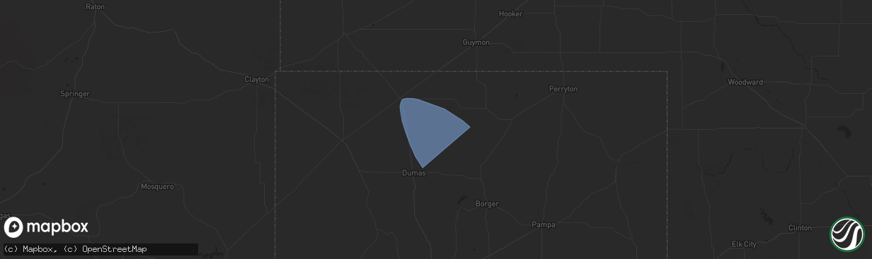 Hail map in Sunray, TX on July 19, 2024