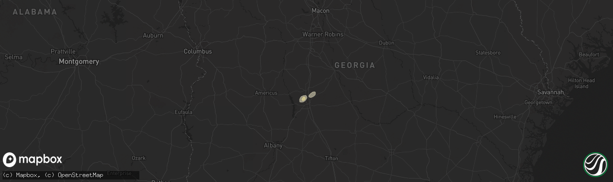 Hail map in Vienna, GA on July 19, 2024