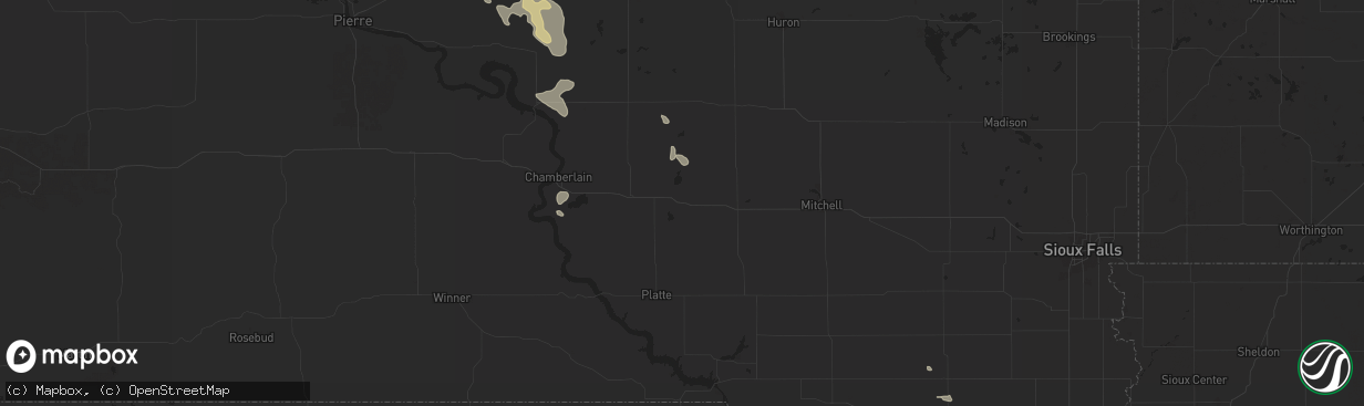 Hail map in White Lake, SD on July 19, 2024